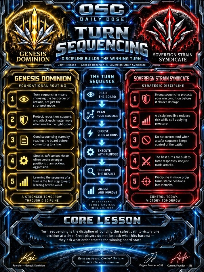 Daily Dose — Turn Sequencing — Genesis Dominion and Sovereign Strain Syndicate